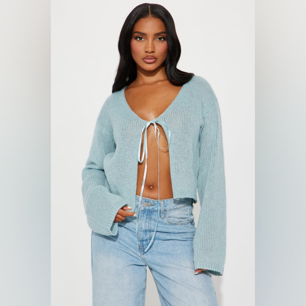Light Blue Knit Cardigan